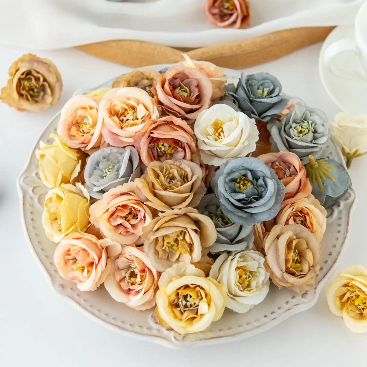 Artificial Rose Flower Heads (5/10pcs) – Silk