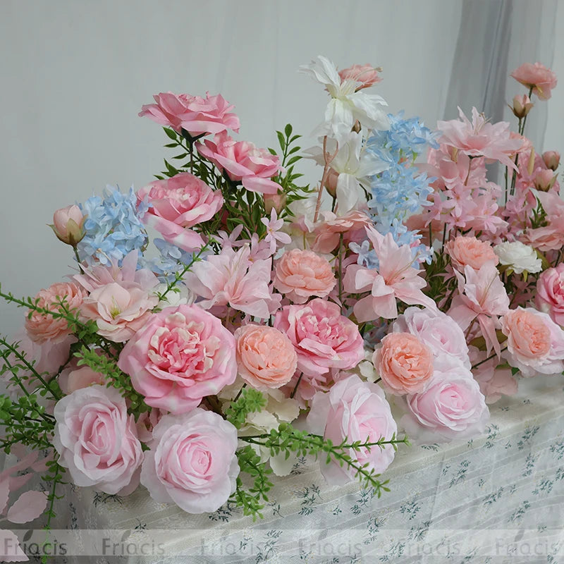 Artificial Rose & Delphinium Arch Arrangement Bulk – Silk Floral Backdrop Row