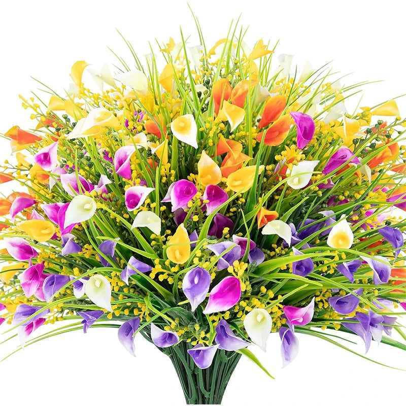 35cm Artificial Calla Lily Bouquet – Realistic Faux Calla Lily Flowers for Home Decor, Wedding Centerpieces, Indoor Floral Arrangements, Garden Decorations