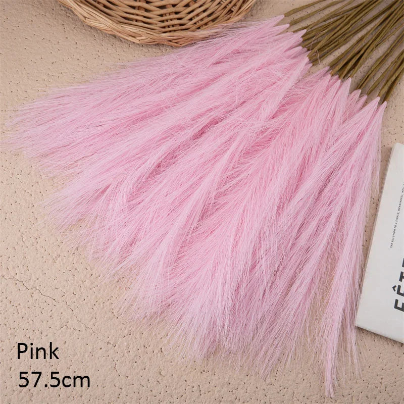 10PCS Artificial Pampas Grass Bouquet Bulk – Silk Reed Grass Stems for Boho Wedding