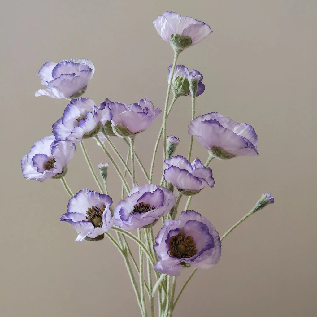 Artificial Poppy Stems – 65cm Long Faux Flowers for Wedding, DIY Decor
