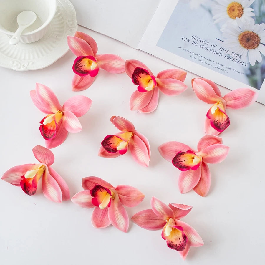 Artificial Orchid Flower Heads (50/100pcs) – Silk