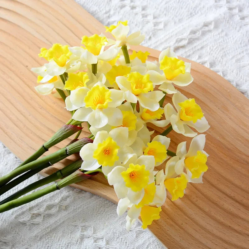 Artificial Daffodil Flower Branch – Soft Touch Faux Daffodil