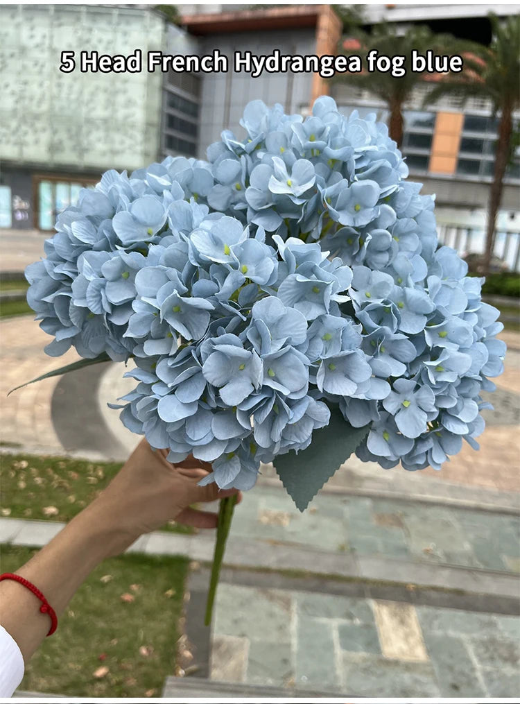 Artificial Hydrangea Bouquet – 5 Heads Silk Flowers