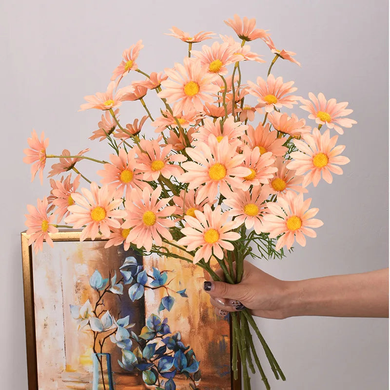 Artificial White Daisy Bouquet – Bulk Silk Faux Daisies (Set of 3/5/10)