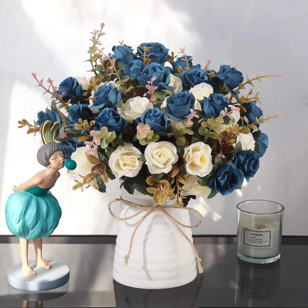 Artificial Silk Rose Bouquet – Realistic Faux Rose Flowers