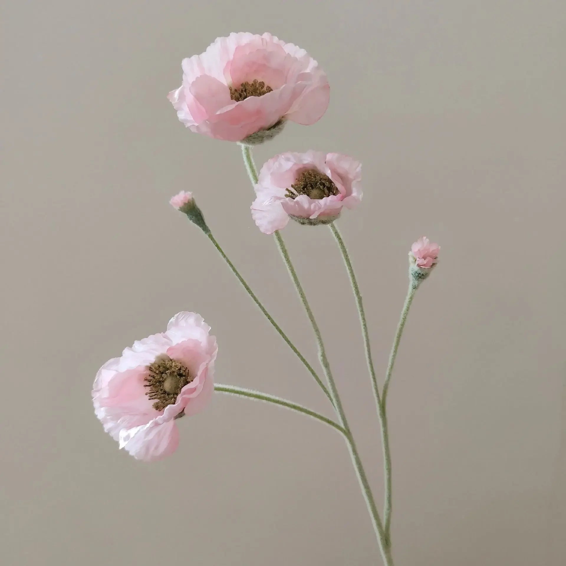 Artificial Poppy Stems – 65cm Long Faux Flowers for Wedding, DIY Decor