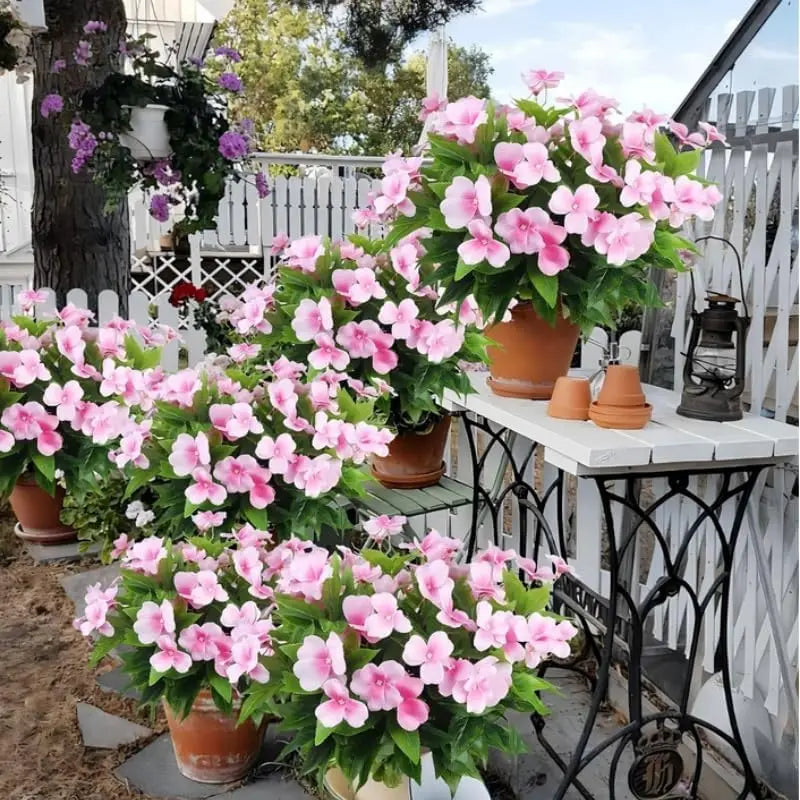 Artificial Silk Geranium Flower Bouquet – Fake Flowers for Outdoors