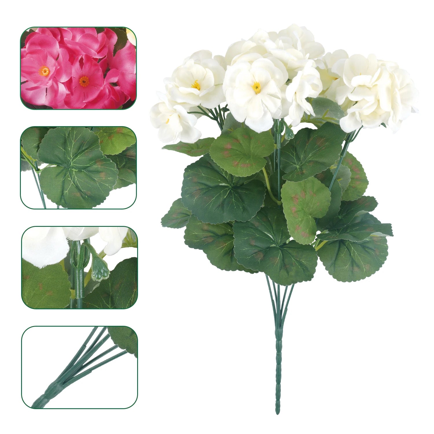 Artificial Begonia Silk Bouquet Bulk – 4/6Pcs