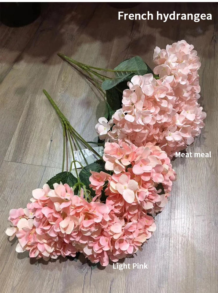 Artificial Hydrangea Bouquet – 5 Heads Silk Flowers