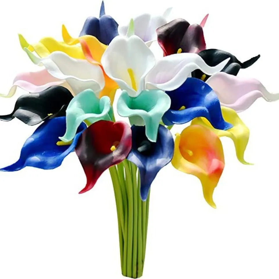 Bulk Real Touch Artificial Calla Lily Flowers (1/5/10/20 PCS) – Premium Latex Look Faux Calla Lily Bouquet
