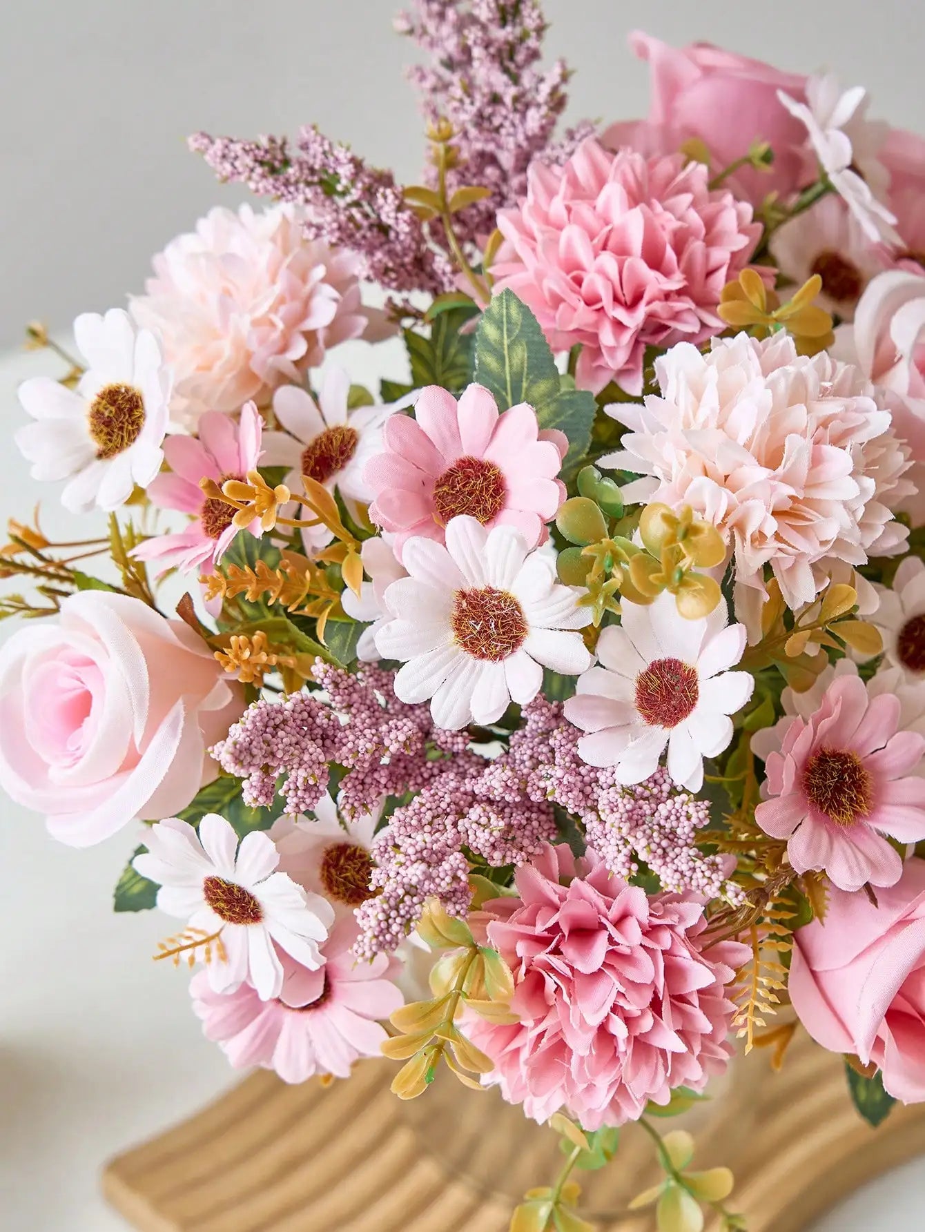 Artificial Rose & Daisy Bouquet 1/3PCS – Silk Fake Flowers