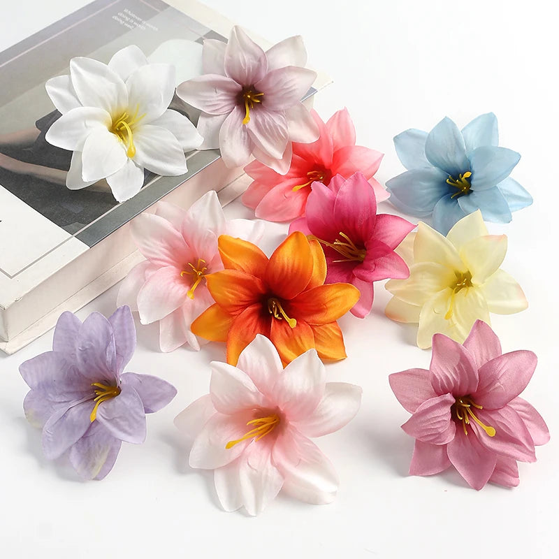 Artificial Silk Flower Heads Bulk (5/10PCS) – Artificial Carnation/Lily Flowers