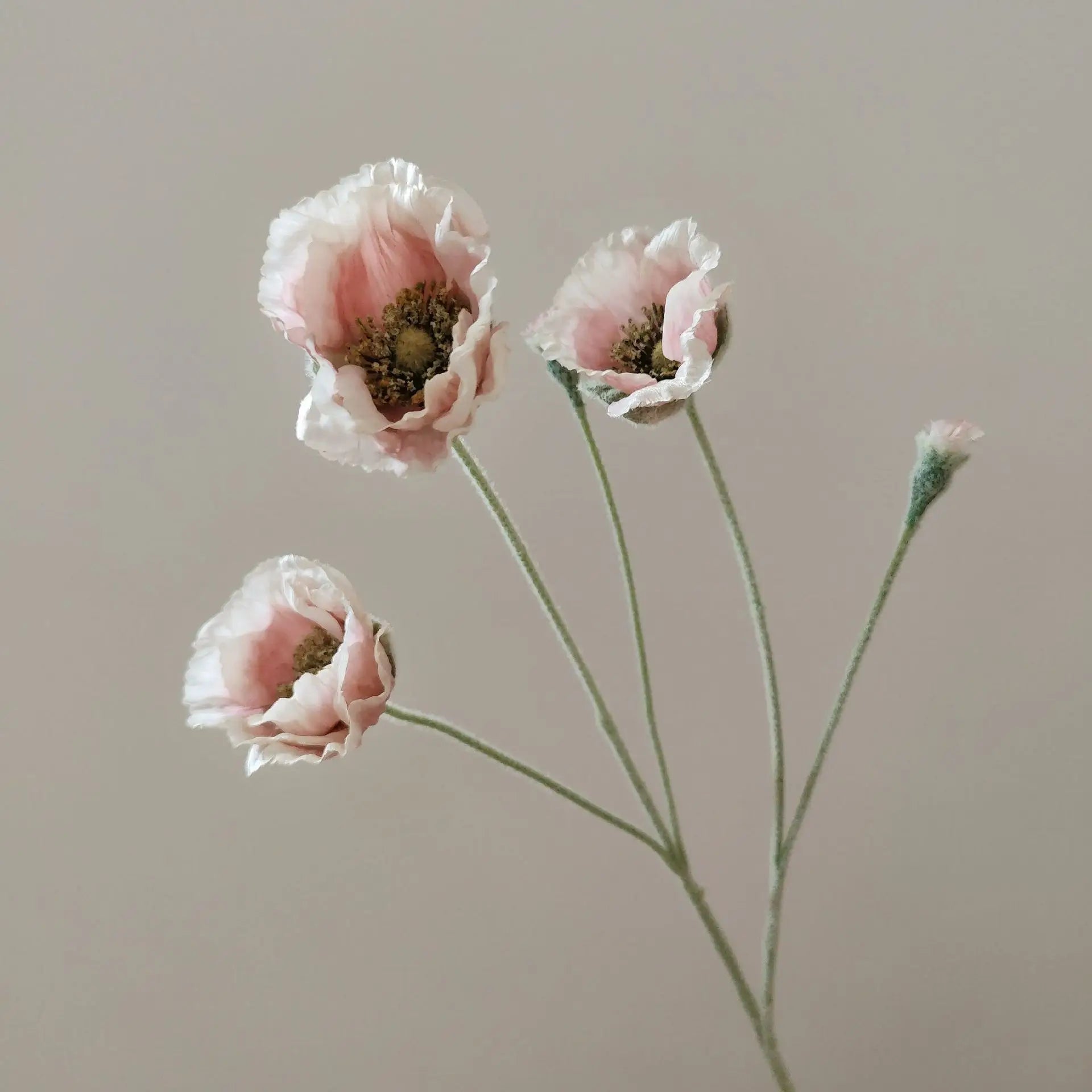 Artificial Poppy Stems – 65cm Long Faux Flowers for Wedding, DIY Decor