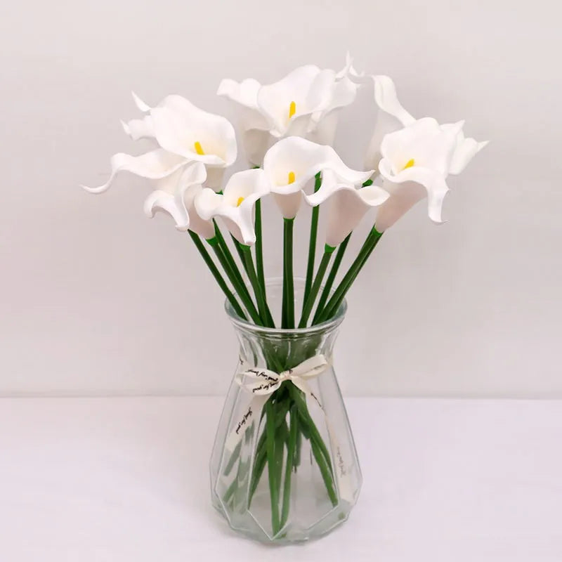 Bulk Real Touch Artificial Calla Lily Flowers (1/5/10/20 PCS) – Premium Latex Look Faux Calla Lily Bouquet