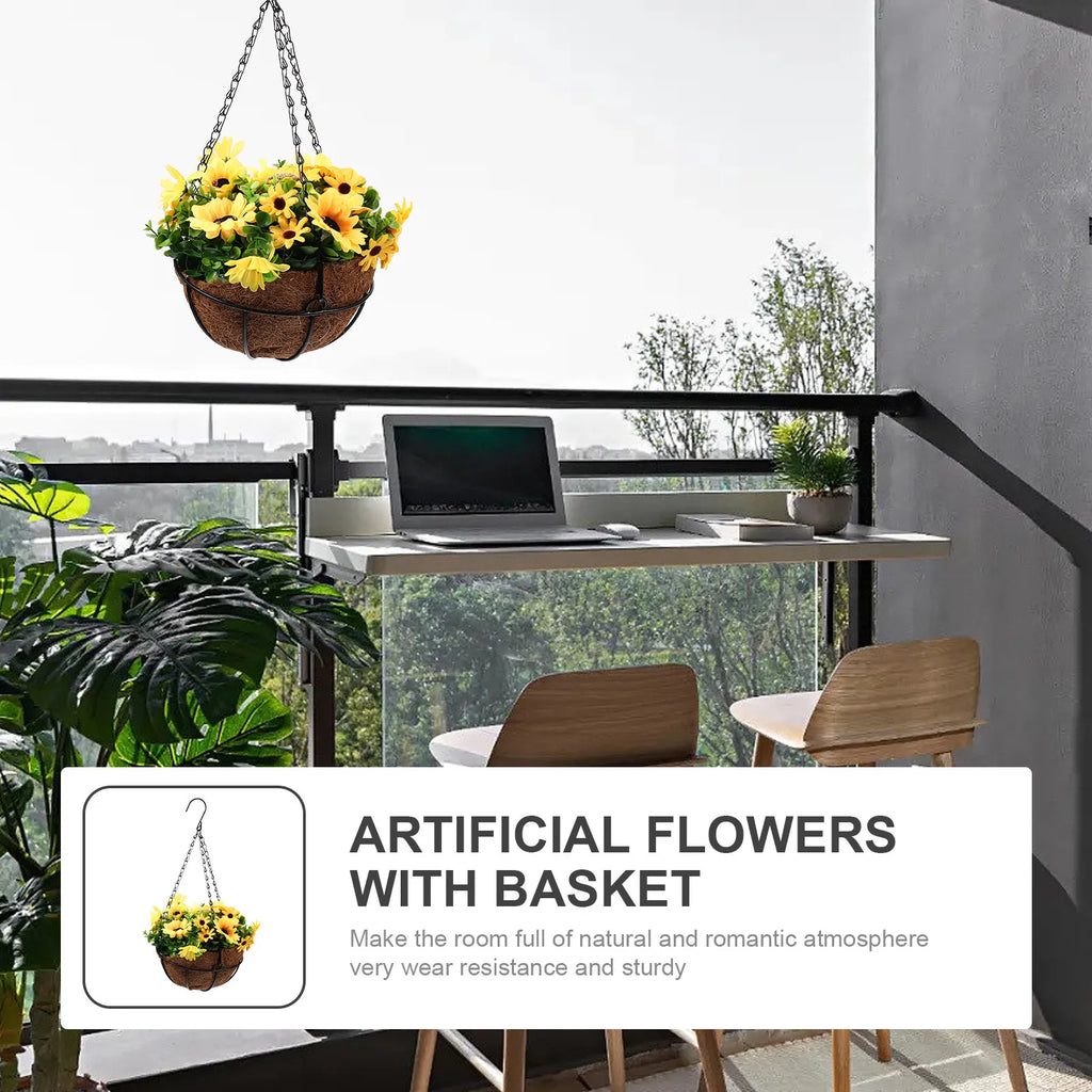 Sunflower Hanging Basket – Outdoor Garden Decor
