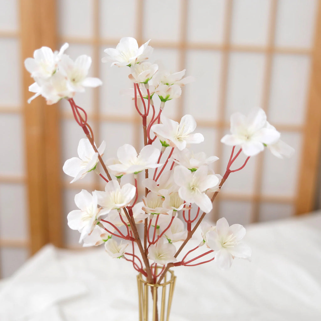 8PCS Artificial Peach Blossom Stems Bulk – Silk Cherry Blossom Branches