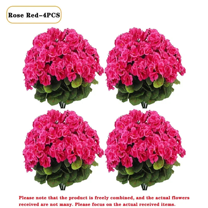 1-8PCS UV Resistant Artificial Begonia Flowers – Realistic Faux Outdoor Flower Heads for Garden, Porch, Patio, Wedding Decor & Floral Arrangements