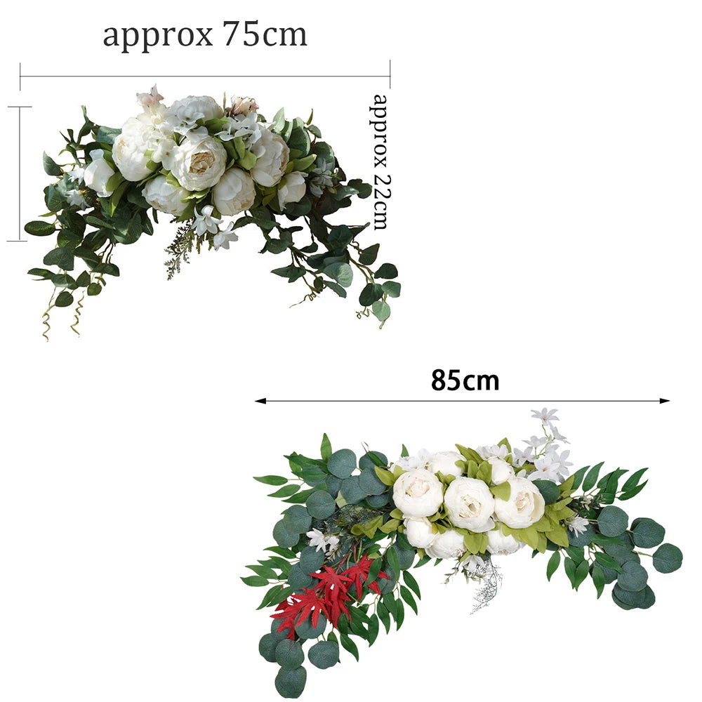 Artificial Champagne Peony & Rose Arch Wreath Bulk – Faux Floral Garland