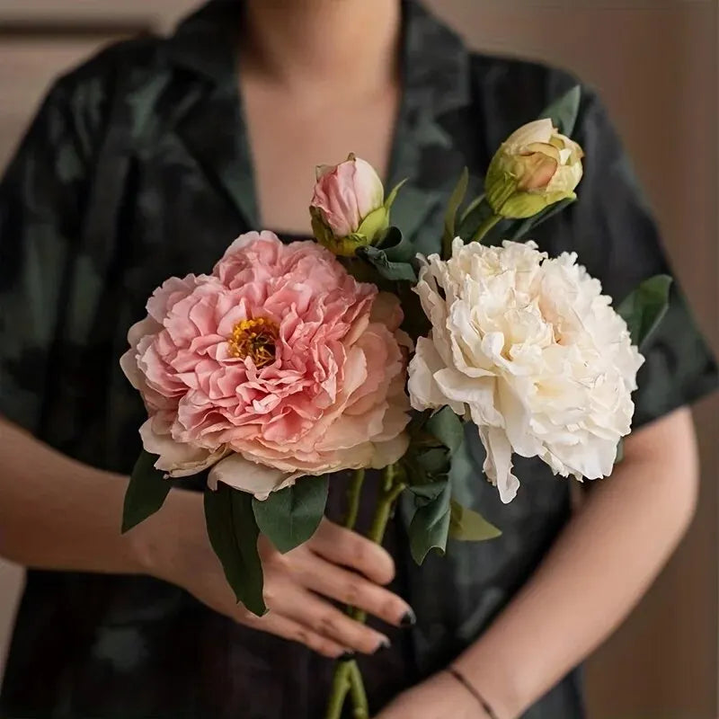 Artificial Peony Simulation Flowers | Realistic Faux Peony Heads for Home Décor, Living Room Styling, Dining Table Arrangements & Celebrations