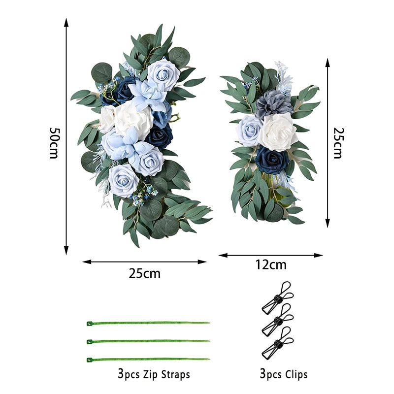 Artificial Rose Welcome Sign Floral Set Bulk (2PCS) – Wedding Decor