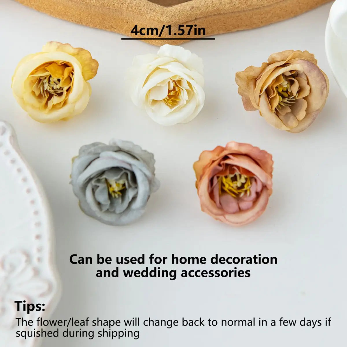 Artificial Rose Flower Heads (5/10pcs) – Silk