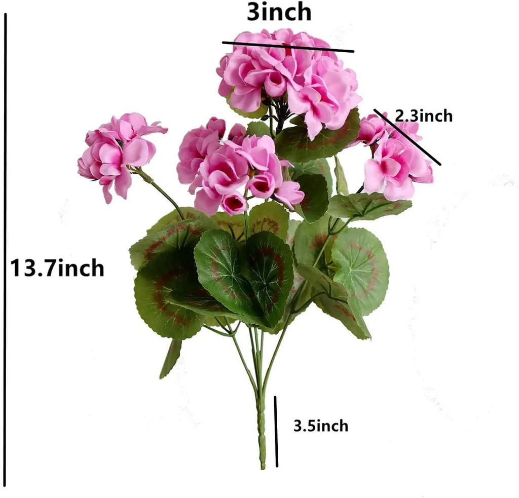 Artificial Geranium Begonia Bulk- Outdoor 4pcs