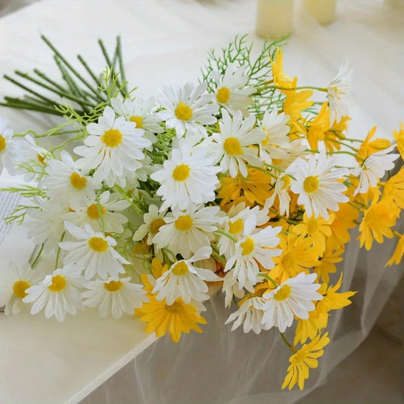 1/2/3PCS Artificial Daisy Flower Bouquet 50cm – Silk Faux Daisy Flowers Bulk