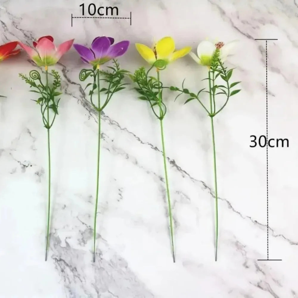 Artificial White Orchid Bouquet – 8PCS Silk Orchid Flowers for Wedding Decor, DIY Floral Arrangements, Vase Centerpieces, Home Desk Decoration