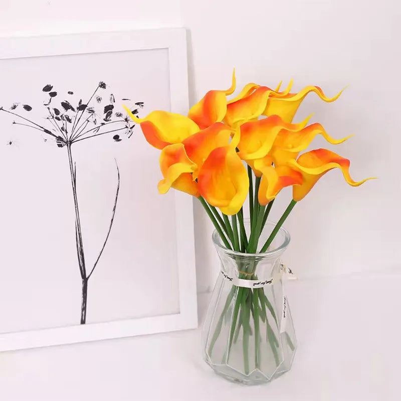 Bulk Real Touch Artificial Calla Lily Flowers (1/5/10/20 PCS) – Premium Latex Look Faux Calla Lily Bouquet