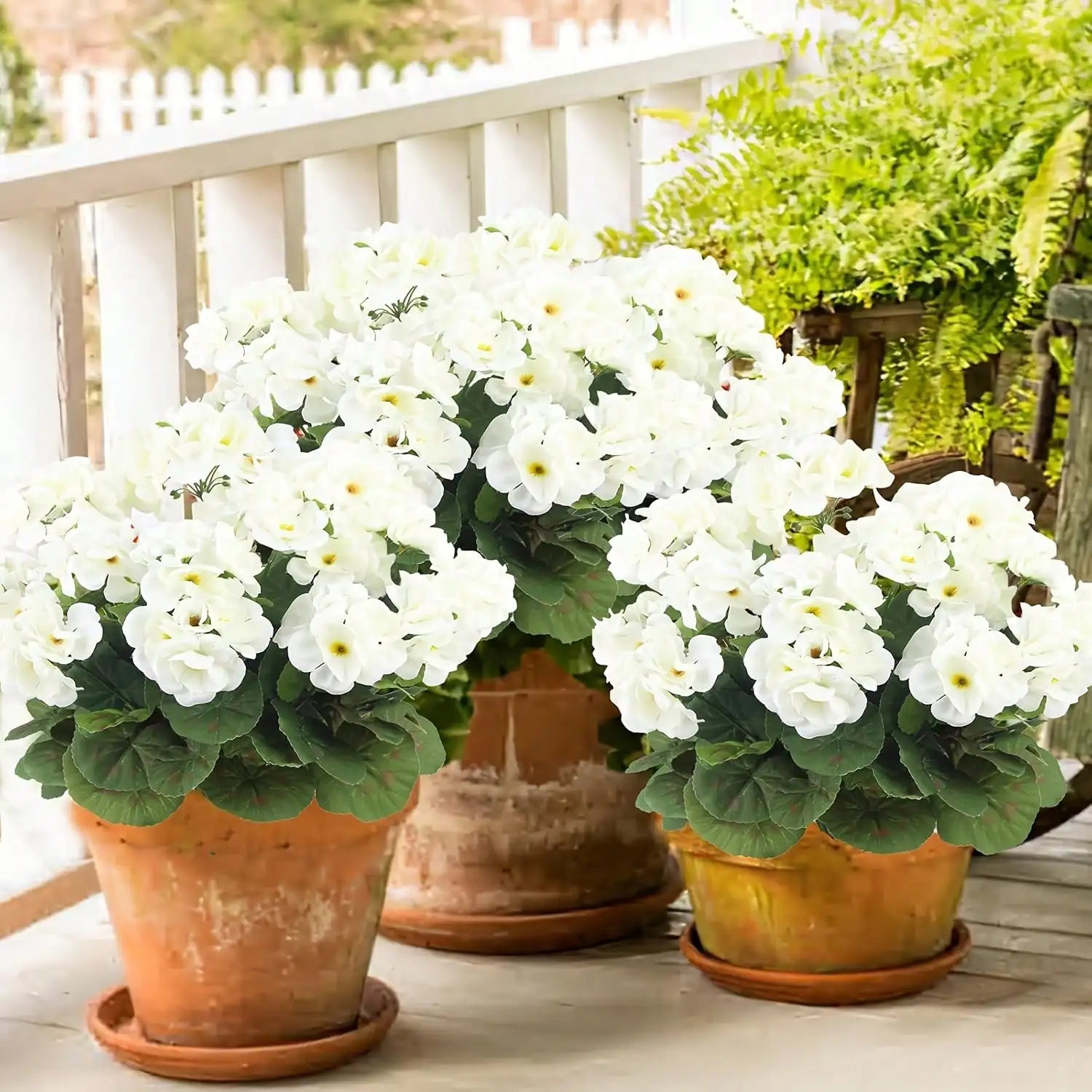 Artificial Hanging Flowers with Green Foliage – Faux Flower Branches for Indoor Outdoor Garden Decor, Porch, Patio, Window Boxes & Hanging Planters (1/2/4PCS Sets)