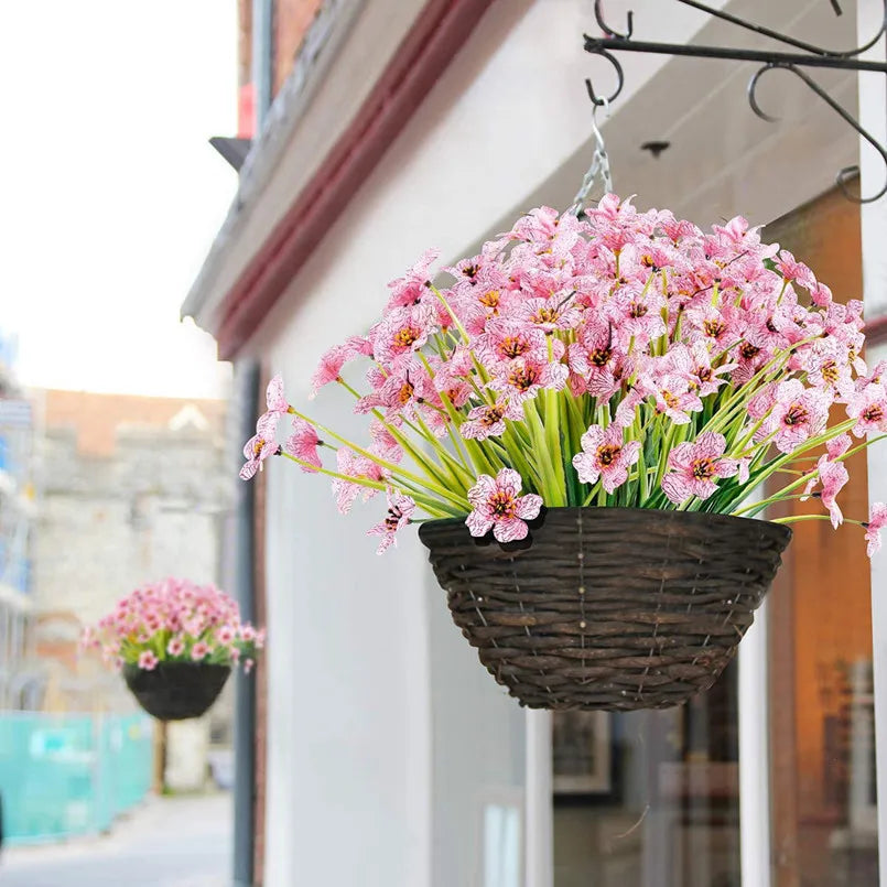 Artificial Carnation & Geranium Bushel Bouquet Outdoor
