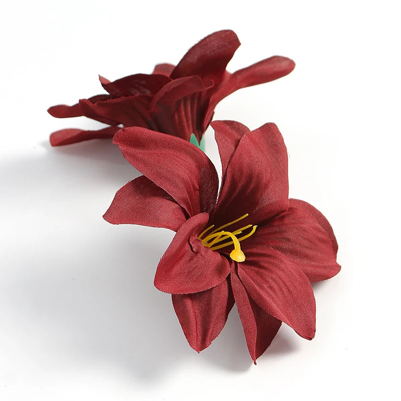 Artificial Silk Flower Heads Bulk (5/10PCS) – Artificial Carnation/Lily Flowers