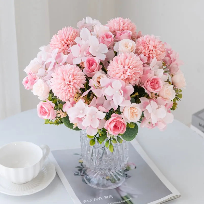 Artificial Rose & Chrysanthemum Bouquet