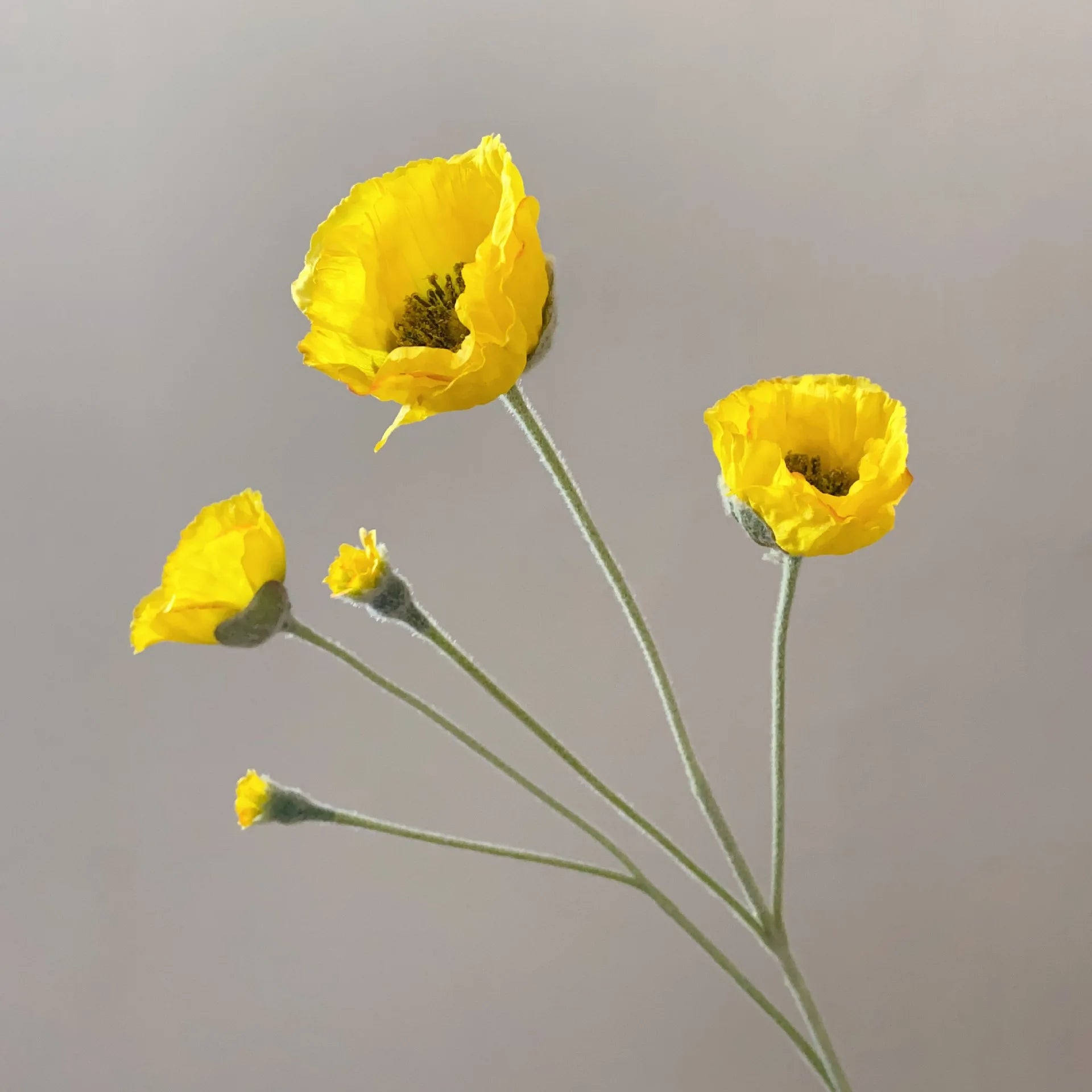 Artificial Poppy Stems – 65cm Long Faux Flowers for Wedding, DIY Decor