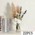 56PCS Artificial Peony & Pampas Grass Bouquet Bulk – Boho Faux Dried Floral Mix