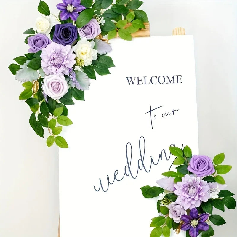 Artificial Rose Wedding Arch Flowers  (2PCS) – Silk Floral Wedding Arch