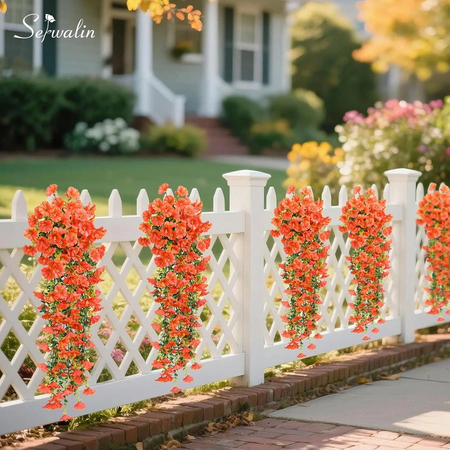 Artificial Morning Glory Flower Vine – Silk Hanging Floral Garland