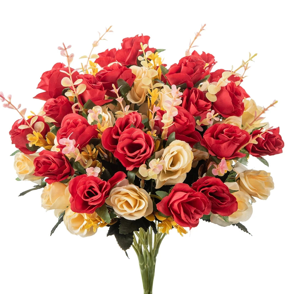 Artificial Silk Rose Bouquet – Realistic Faux Rose Flowers