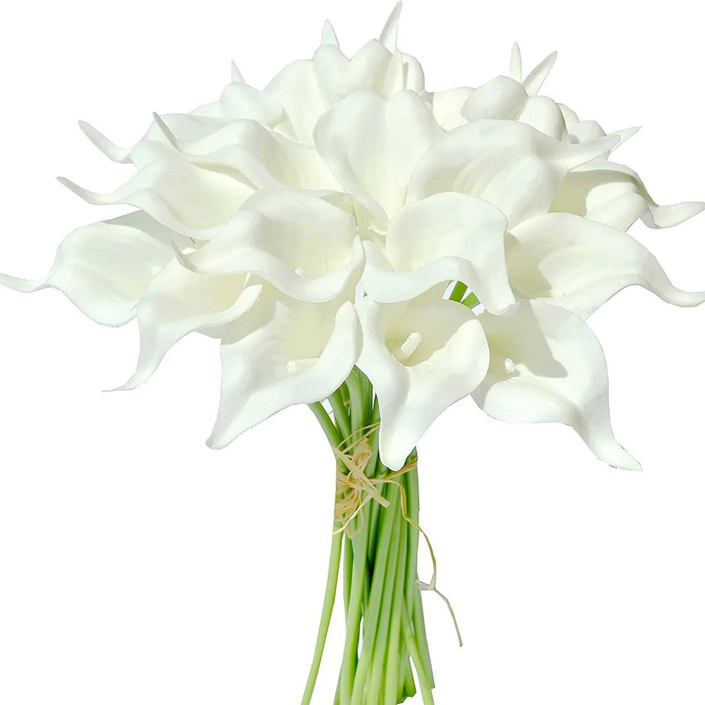 Bulk Real Touch Artificial Calla Lily Flowers (1/5/10/20 PCS) – Premium Latex Look Faux Calla Lily Bouquet