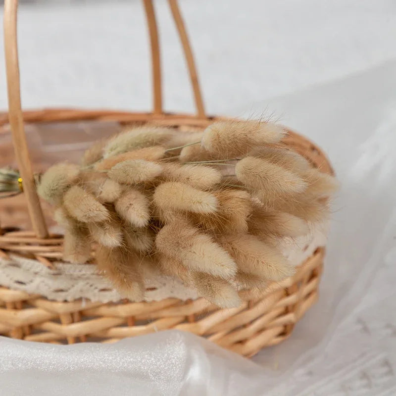 60-Piece Rabbit Tail Grass Bouquet Bulk – Fluffy Faux Bunny Tail Pampas Grass