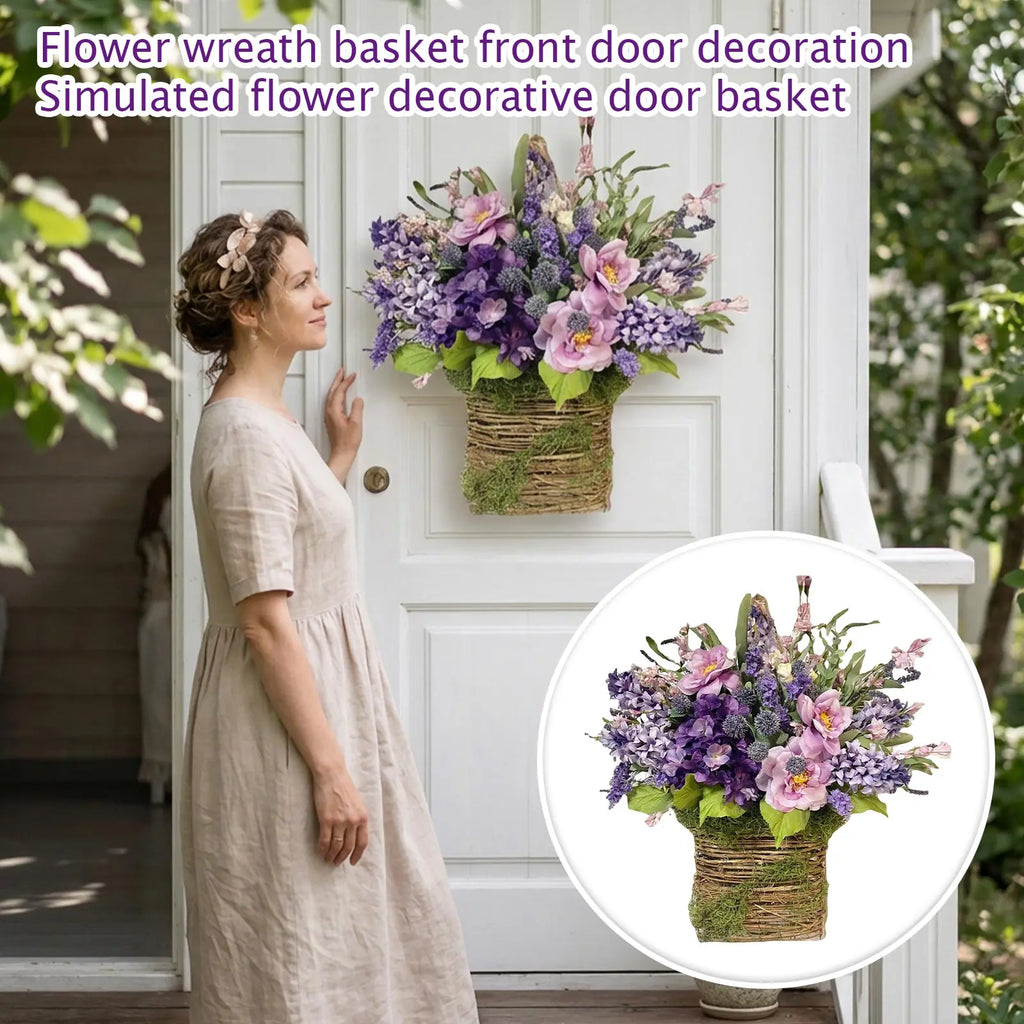 Artificial Flower Hanging Basket, Front Door Decor