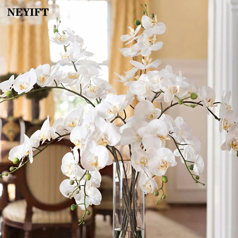 Artificial Butterfly Orchid Stem – 9-Head 98cm Faux Moth Orchid Branch