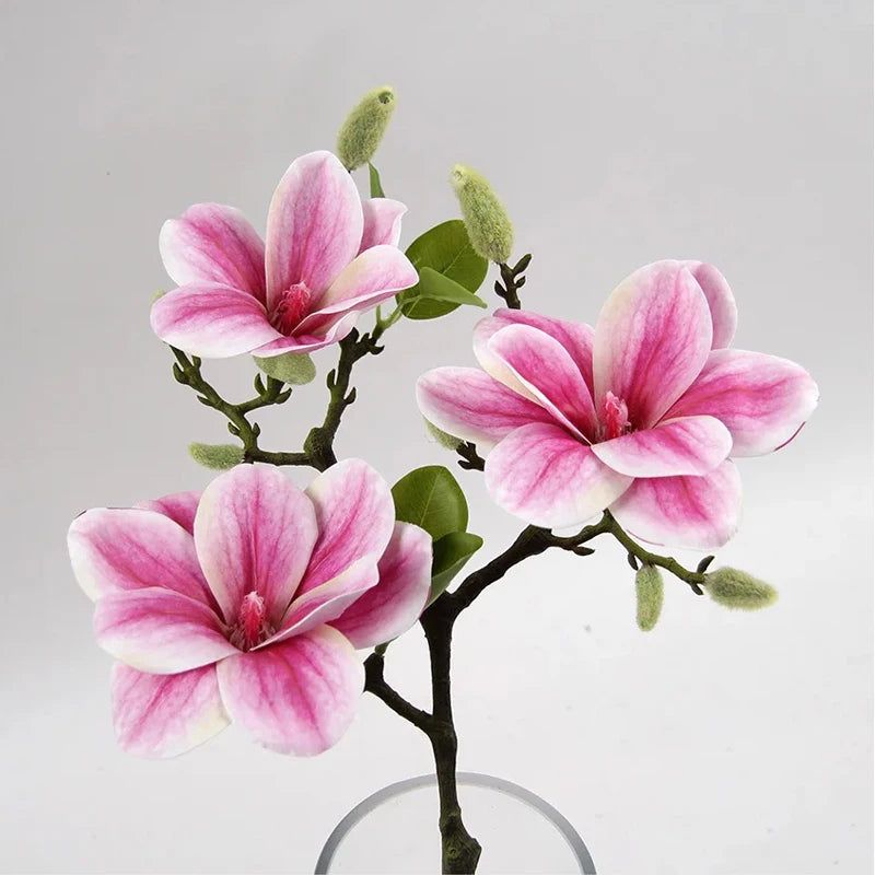 Artificial Magnolia Branch Bulk – 3-Head Real Touch Faux Flowers