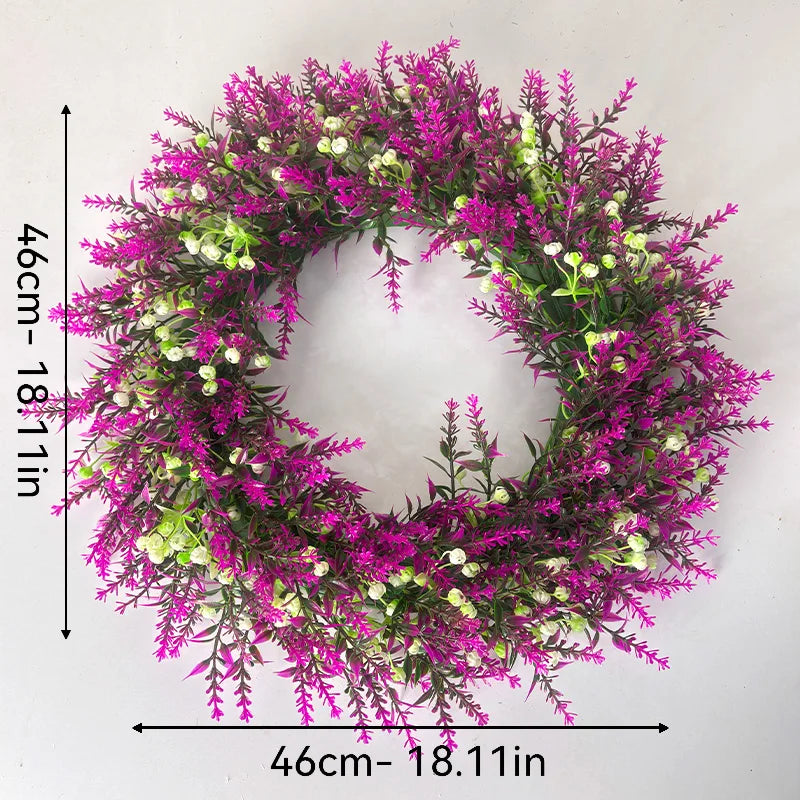 Artificial Lavender Wreath Set – Hanging Lavender Wreaths for Indoor/Outdoor