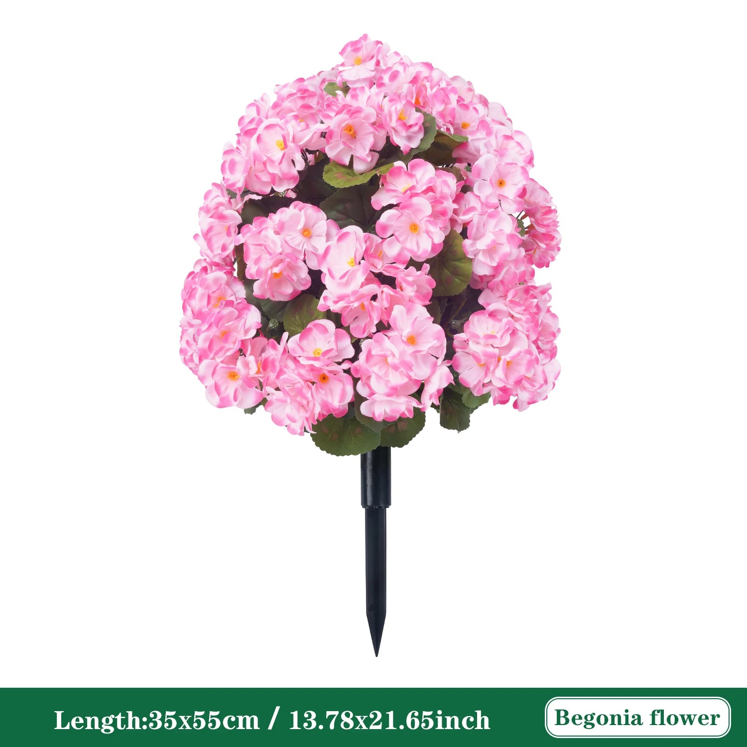Artificial Begonia Flowers Bulk – Faux Bush Spikes for Outdoor Planters