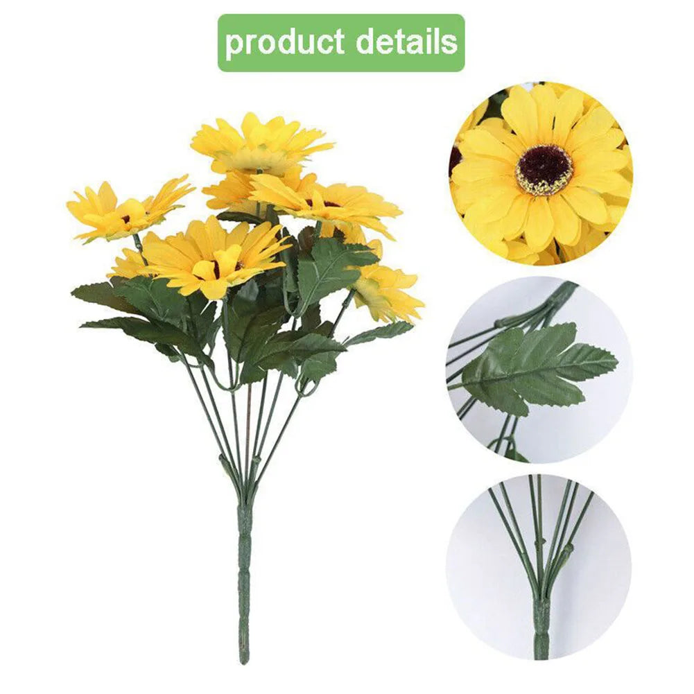 Artificial Sunflower Bouquet 7 Heads – Silk Sunflowers Fake Flower Arrangement