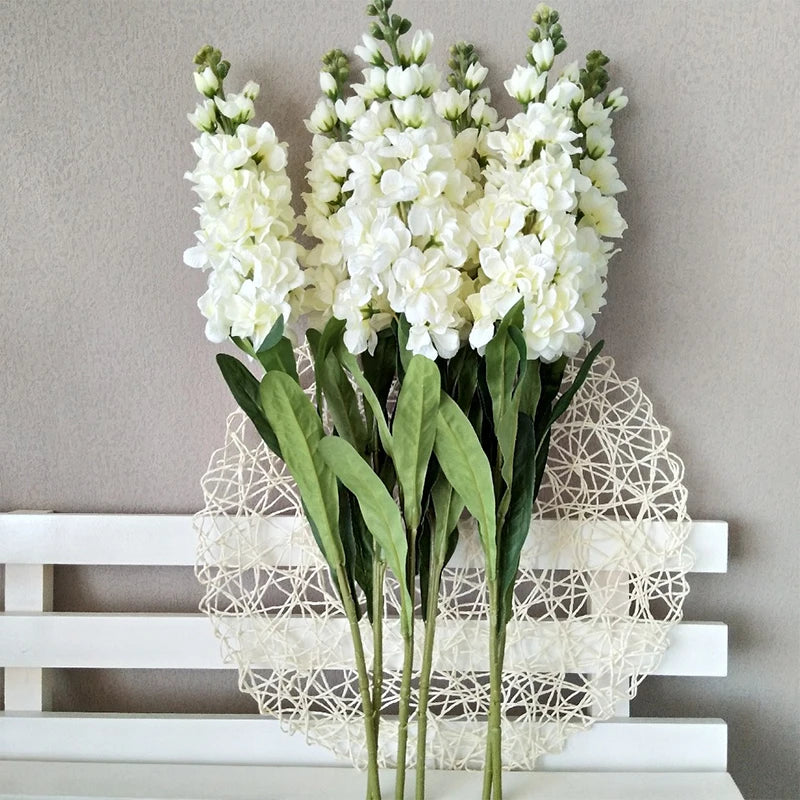 Artificial Hyacinth Flowers Bulk with Green Leaves – Violet Silk Faux Hyacinth Branch