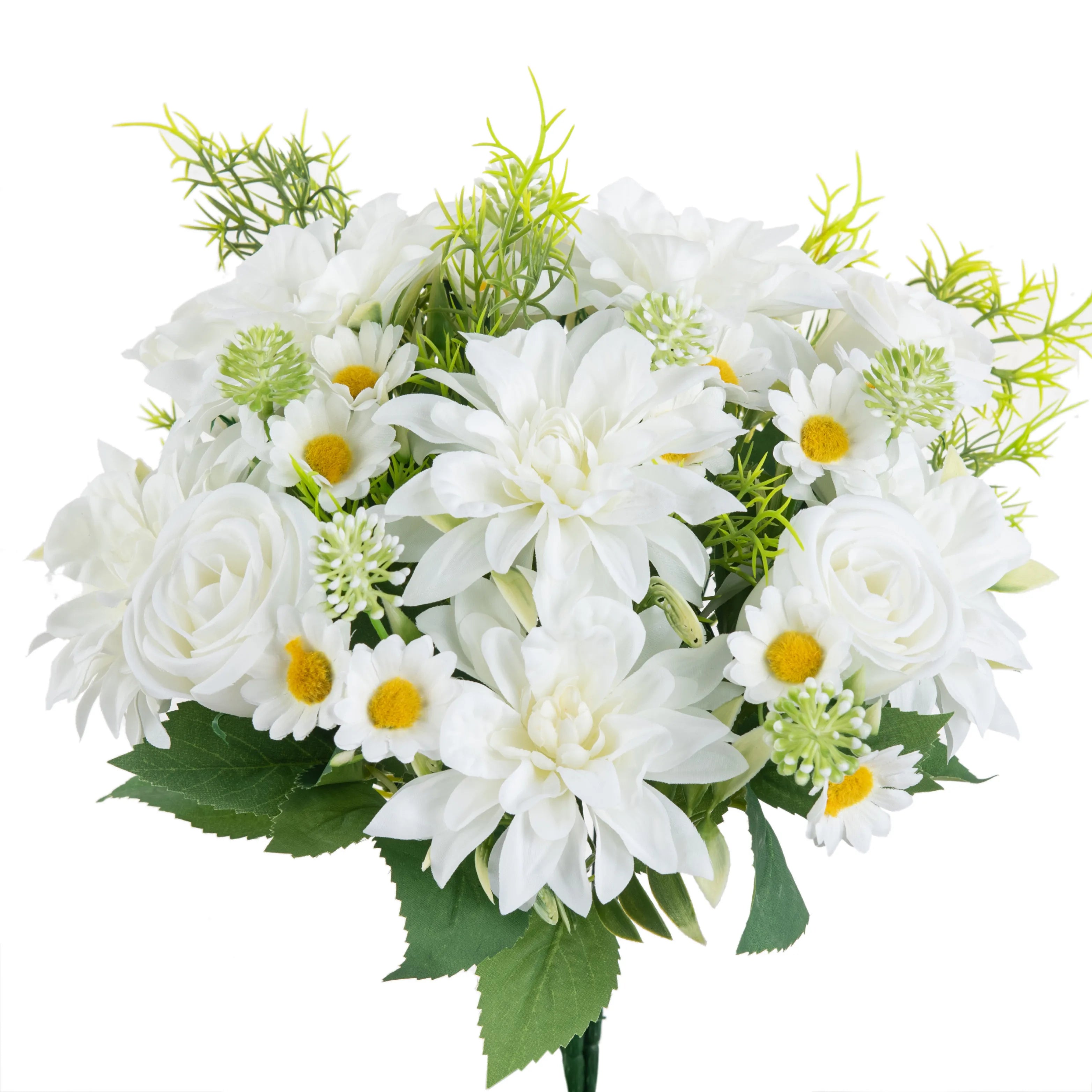 Artificial Dahlia Rose Bouquet – Silk Faux Flowers
