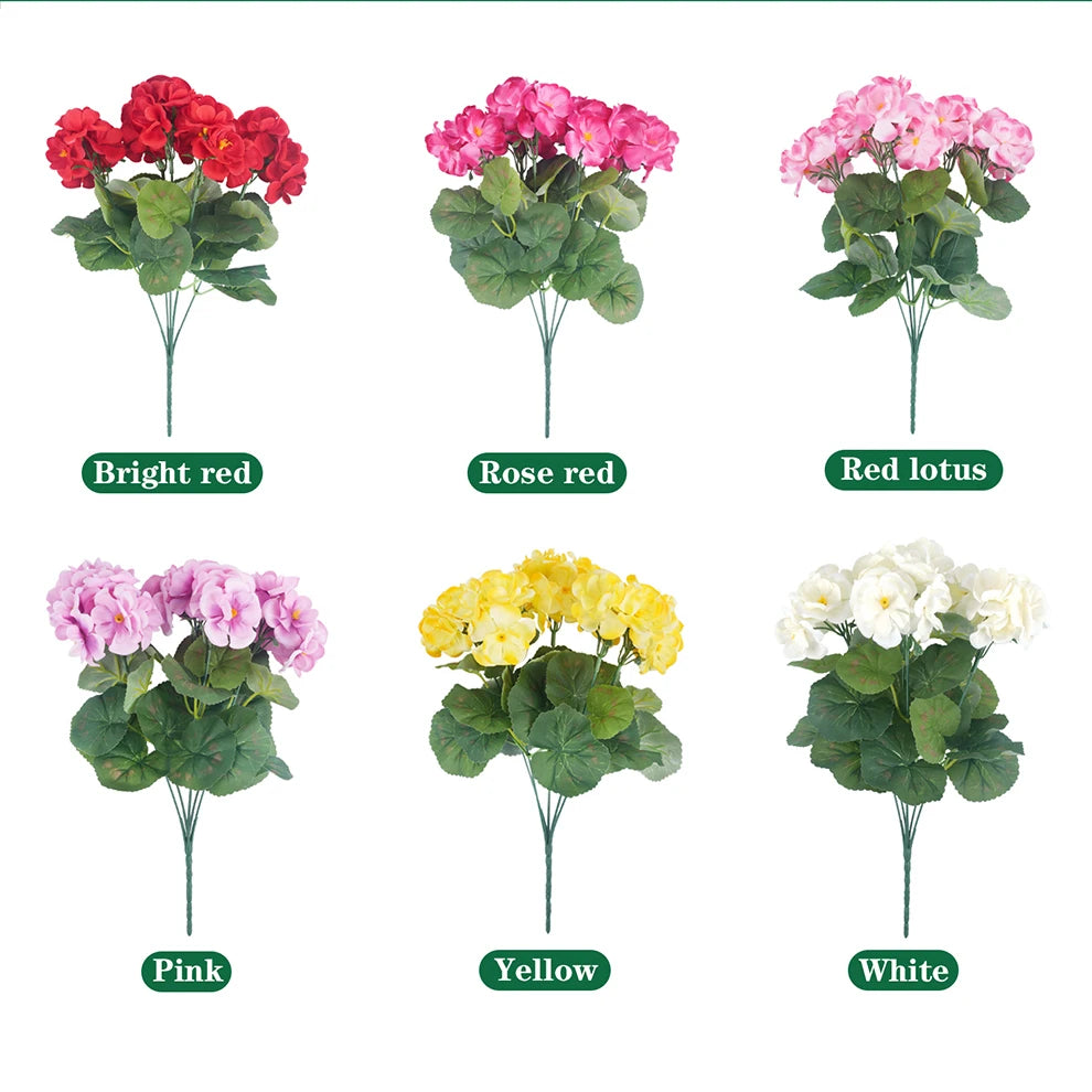 Artificial Begonia Silk Bouquet Bulk – 4/6Pcs